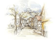 Bettina ElstnerDresden-Loschwitz, Blick zur Schwebebahn